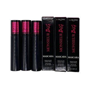 3x Lancôme Monsieur Big Mascara Black Travel Size 2ml New In Box
